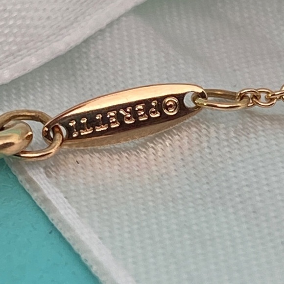 Tiffany & Co Elsa Peretti 18K Rose open Gold Heart Necklace 11mm MSRP$1450 - Picture 5 of 9